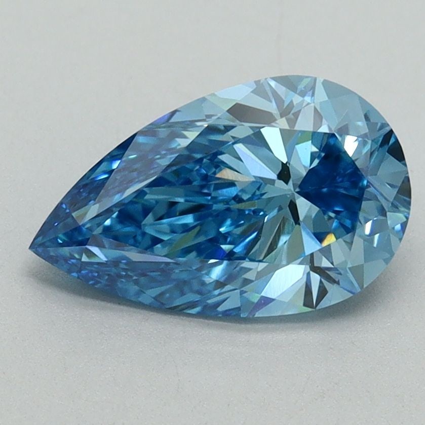 Loose Diamond - PEAR 1.58ct Fancy Vivid Blue VVS2: Loose Diamond - PEAR 1.58ct Fancy Vivid Blue VVS2 Source: This is a real non-mined Diamond that has been grown in a lab Shape: PEAR Carats: 1.58 Color: Fancy Vivid Blue Certification: IGI Video: