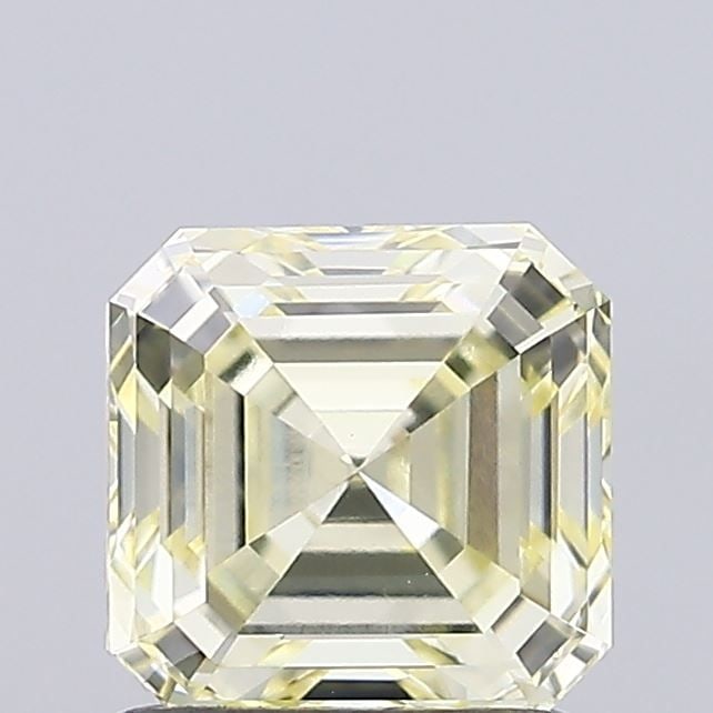 Loose Diamond - ASSCHER 1.14ct Fancy Light Yellow VVS2: Loose Diamond - ASSCHER 1.14ct Fancy Light Yellow VVS2 Source: This is a real non-mined Diamond that has been grown in a lab Shape: ASSCHER Carats: 1.14 Color: Fancy Light Yellow Certification: IGI Vi