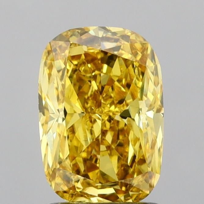 Loose Diamond - CUSHION MODIFIED 1.54ct Fancy Vivid Yellow VS2: Loose Diamond - CUSHION MODIFIED 1.54ct Fancy Vivid Yellow VS2 Source: This is a real non-mined Diamond that has been grown in a lab Shape: CUSHION MODIFIED Carats: 1.54 Color: Fancy Vivid Yellow Cert