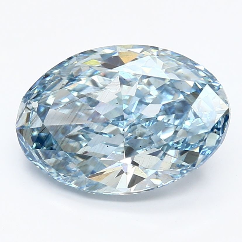 Loose Diamond - OVAL 3.34ct Fancy Vivid Blue SI1: Loose Diamond - OVAL 3.34ct Fancy Vivid Blue SI1 Source: This is a real non-mined Diamond that has been grown in a lab Shape: OVAL Carats: 3.34 Color: Fancy Vivid Blue Certification: IGI Video: