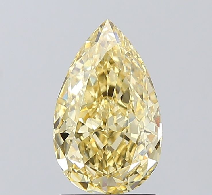 Loose Diamond - PEAR 2.01ct Fancy Intense Yellow VVS2: Loose Diamond - PEAR 2.01ct Fancy Intense Yellow VVS2 Source: This is a real non-mined Diamond that has been grown in a lab Shape: PEAR Carats: 2.01 Color: Fancy Intense Yellow Certification: IGI Vide