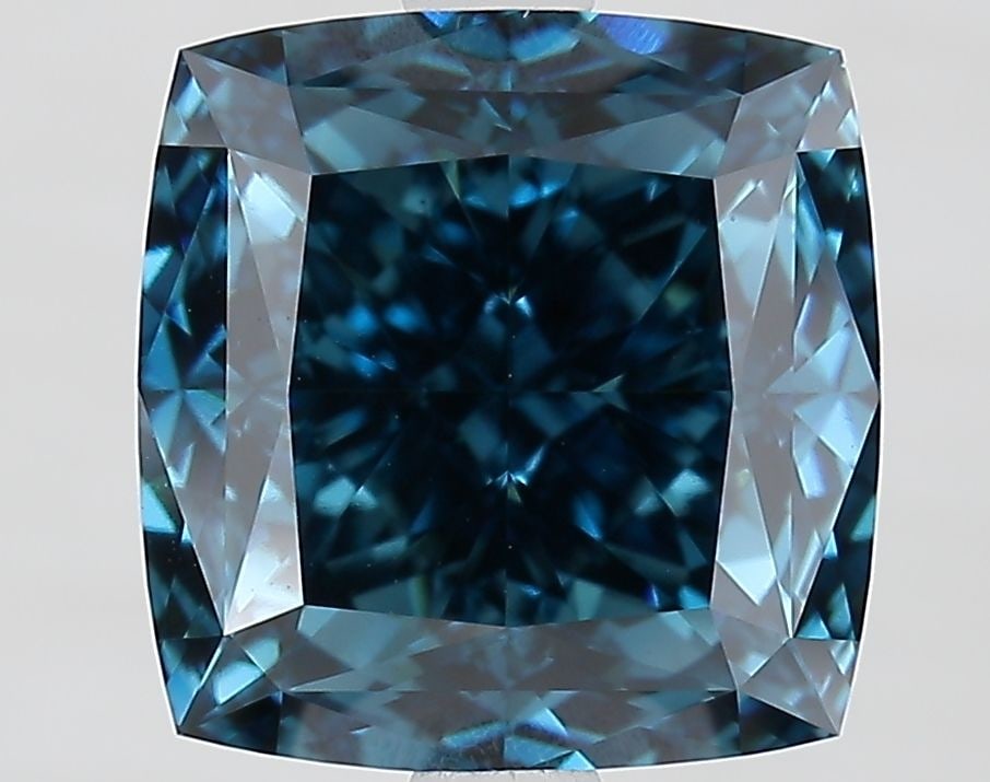 Loose Diamond - CUSHION MODIFIED 4.11ct Fancy Vivid Blue VS1: Loose Diamond - CUSHION MODIFIED 4.11ct Fancy Vivid Blue VS1 Source: This is a real non-mined Diamond that has been grown in a lab Shape: CUSHION MODIFIED Carats: 4.11 Color: Fancy Vivid Blue