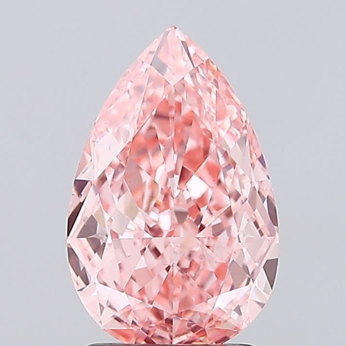 Loose Diamond - PEAR 2.02ct Fancy Vivid Pink VS1: Loose Diamond - PEAR 2.02ct Fancy Vivid Pink VS1 Source: This is a real non-mined Diamond that has been grown in a lab Shape: PEAR Carats: 2.02 Color: Fancy Vivid Pink Certification: IGI Video: