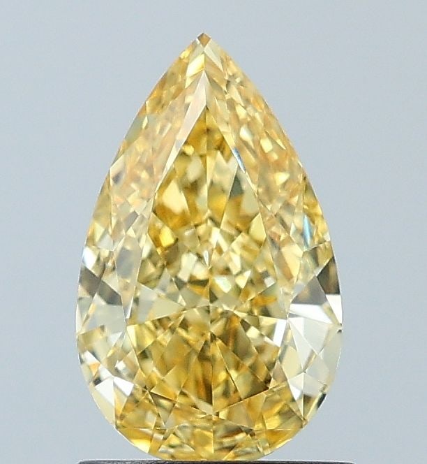 Loose Diamond - PEAR 1.09ct Fancy Vivid Yellow VVS2: Loose Diamond - PEAR 1.09ct Fancy Vivid Yellow VVS2 Source: This is a real non-mined Diamond that has been grown in a lab Shape: PEAR Carats: 1.09 Color: Fancy Vivid Yellow Certification: IGI Video: