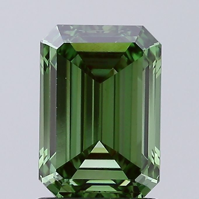 Loose Diamond - EMERALD 1.54ct Fancy Vivid Green VVS2: Loose Diamond - EMERALD 1.54ct Fancy Vivid Green VVS2 Source: This is a real non-mined Diamond that has been grown in a lab Shape: EMERALD Carats: 1.54 Color: Fancy Vivid Green Certification: IGI Vide