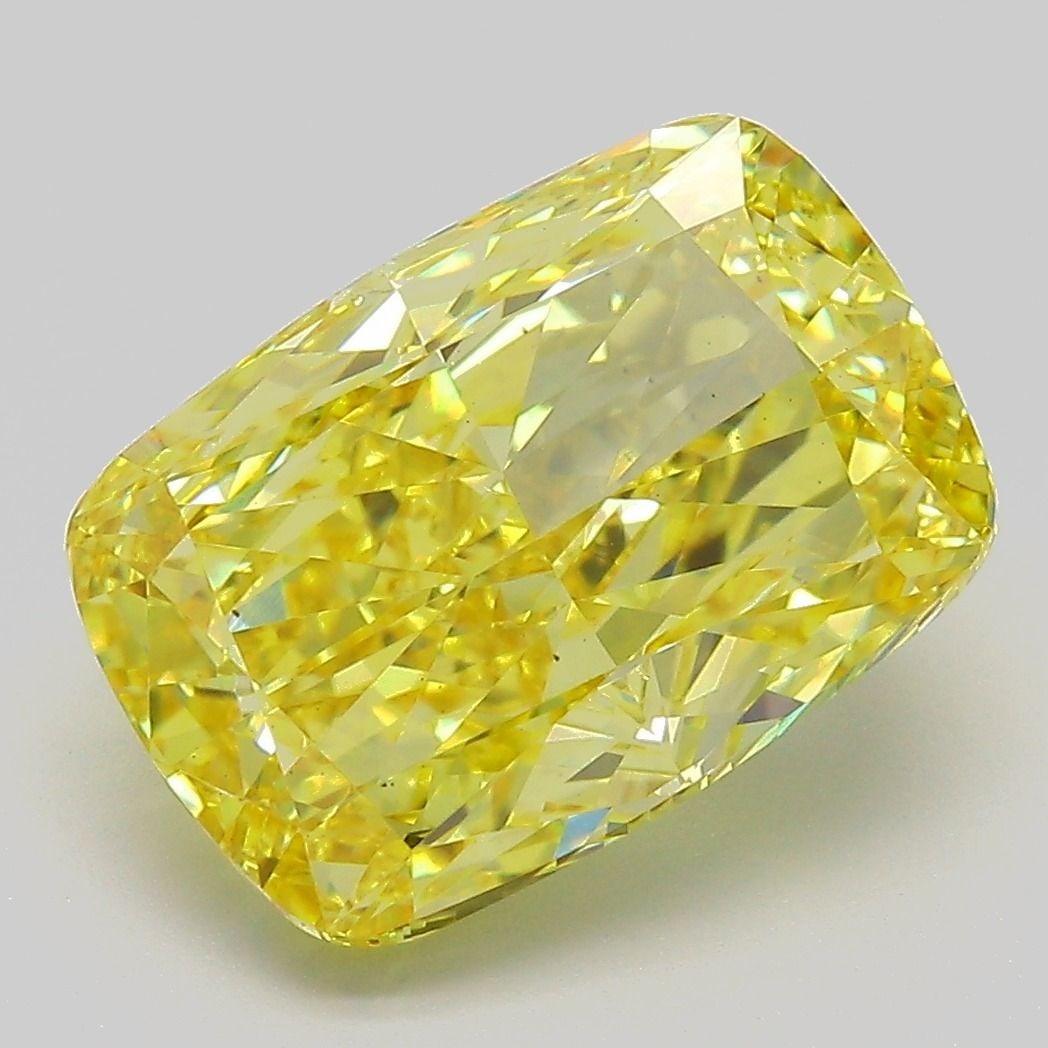 Loose Diamond - CUSHION MODIFIED 6.04ct Fancy Vivid Yellow VS2: Loose Diamond - CUSHION MODIFIED 6.04ct Fancy Vivid Yellow VS2 Source: This is a real non-mined Diamond that has been grown in a lab Shape: CUSHION MODIFIED Carats: 6.04 Color: Fancy Vivid Yellow Cert