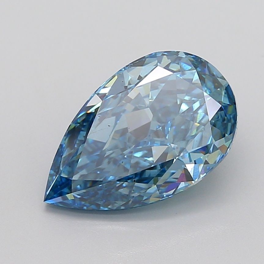 Loose Diamond - PEAR 5.71ct Fancy Vivid Blue VS2: Loose Diamond - PEAR 5.71ct Fancy Vivid Blue VS2 Source: This is a real non-mined Diamond that has been grown in a lab Shape: PEAR Carats: 5.71 Color: Fancy Vivid Blue Certification: IGI Video:
