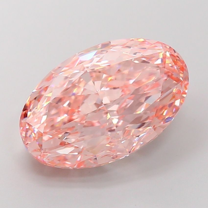 Loose Diamond - OVAL 10.56ct Fancy Intense Pink VVS2: Loose Diamond - OVAL 10.56ct Fancy Intense Pink VVS2 Source: This is a real non-mined Diamond that has been grown in a lab Shape: OVAL Carats: 10.56 Color: Fancy Intense Pink Certification: IGI Video: