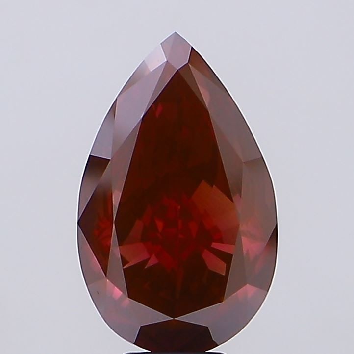 Loose Diamond - PEAR 10.56ct Fancy Vivid Red VS1: Loose Diamond - PEAR 10.56ct Fancy Vivid Red VS1 Source: This is a real non-mined Diamond that has been grown in a lab Shape: PEAR Carats: 10.56 Color: Fancy Vivid Red Certification: NONE Video: