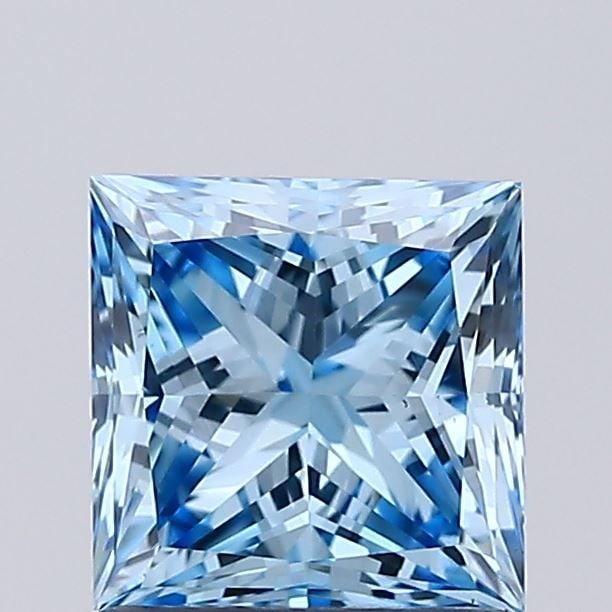 Loose Diamond - PRINCESS 1.04ct Fancy Vivid Blue VS1: Loose Diamond - PRINCESS 1.04ct Fancy Vivid Blue VS1 Source: This is a real non-mined Diamond that has been grown in a lab Shape: PRINCESS Carats: 1.04 Color: Fancy Vivid Blue Certification: IGI Video
