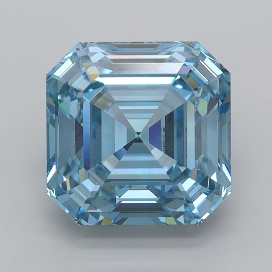 Loose Diamond - ASSCHER 3.04ct Fancy Vivid Blue VVS1: Loose Diamond - ASSCHER 3.04ct Fancy Vivid Blue VVS1 Source: This is a real non-mined Diamond that has been grown in a lab Shape: ASSCHER Carats: 3.04 Color: Fancy Vivid Blue Certification: IGI