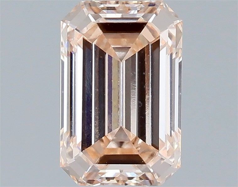 Loose Diamond - EMERALD 1.11ct Fancy Light Orangey Pink VS1: Loose Diamond - EMERALD 1.11ct Fancy Light Orangey Pink VS1 Source: This is a real non-mined Diamond that has been grown in a lab Shape: EMERALD Carats: 1.11 Color: Fancy Light Orangey Pink Certificat