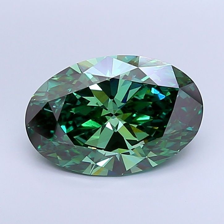 Loose Diamond - OVAL 6.06ct Fancy Vivid Green VVS2: Loose Diamond - OVAL 6.06ct Fancy Vivid Green VVS2 Source: This is a real non-mined Diamond that has been grown in a lab Shape: OVAL Carats: 6.06 Color: Fancy Vivid Green Certification: IGI Video: