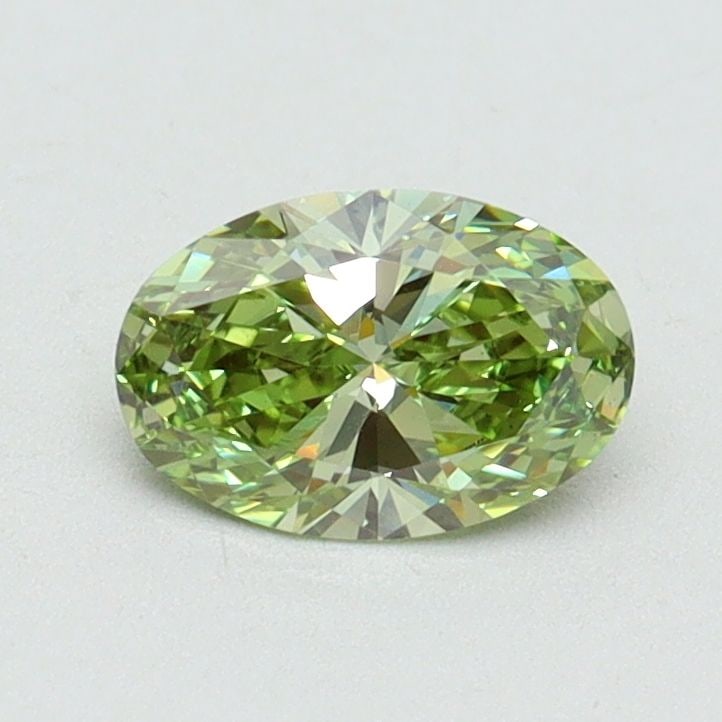 Loose Diamond - OVAL 0.58ct Fancy Vivid Green VS1: Loose Diamond - OVAL 0.58ct Fancy Vivid Green VS1 Source: This is a real non-mined Diamond that has been grown in a lab Shape: OVAL Carats: 0.58 Color: Fancy Vivid Green Certification: IGI Video: