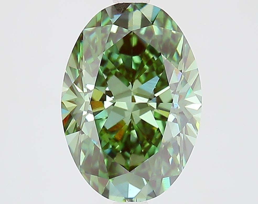 Loose Diamond - OVAL 3.01ct Fancy Vivid Green VS1: Loose Diamond - OVAL 3.01ct Fancy Vivid Green VS1 Source: This is a real non-mined Diamond that has been grown in a lab Shape: OVAL Carats: 3.01 Color: Fancy Vivid Green Certification: IGI Video:
