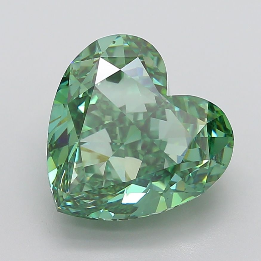 Loose Diamond - HEART 11.0ct Fancy Vivid Green VS1: Loose Diamond - HEART 11.0ct Fancy Vivid Green VS1 Source: This is a real non-mined Diamond that has been grown in a lab Shape: HEART Carats: 11.0 Color: Fancy Vivid Green Certification: IGI The