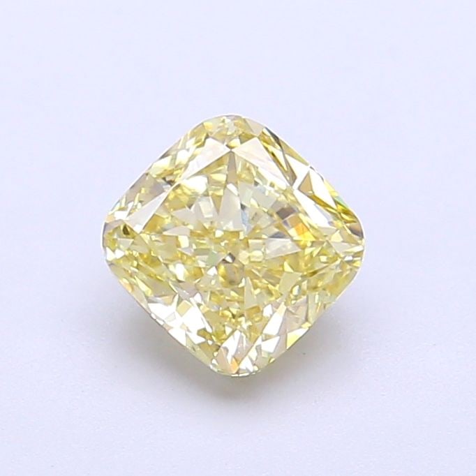 Loose Diamond - CUSHION MODIFIED 1.02ct Fancy Light Yellow VS2: Loose Diamond - CUSHION MODIFIED 1.02ct Fancy Light Yellow VS2 Source: This is a real non-mined Diamond that has been grown in a lab Shape: CUSHION MODIFIED Carats: 1.02 Color: Fancy Light Yellow Cert