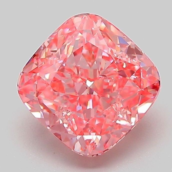 Loose Diamond - CUSHION MODIFIED 2.08ct Fancy Vivid Pink VVS2: Loose Diamond - CUSHION MODIFIED 2.08ct Fancy Vivid Pink VVS2 Source: This is a real non-mined Diamond that has been grown in a lab Shape: CUSHION MODIFIED Carats: 2.08 Color: Fancy Vivid Pink Certifi
