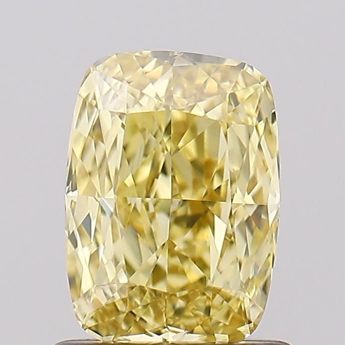 Loose Diamond - CUSHION MODIFIED 1.0ct Fancy Intense Yellow VS1: Loose Diamond - CUSHION MODIFIED 1.0ct Fancy Intense Yellow VS1 Source: This is a real non-mined Diamond that has been grown in a lab Shape: CUSHION MODIFIED Carats: 1.0 Color: Fancy Intense Yellow