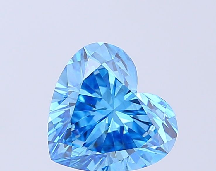 Loose Diamond - HEART 1.74ct Fancy Vivid Blue VS2: Loose Diamond - HEART 1.74ct Fancy Vivid Blue VS2 Source: This is a real non-mined Diamond that has been grown in a lab Shape: HEART Carats: 1.74 Color: Fancy Vivid Blue Certification: IGI Video: