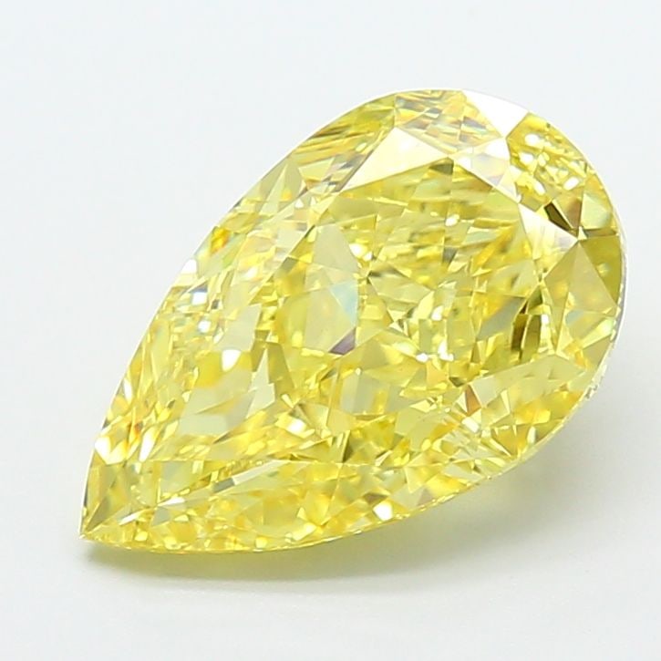Loose Diamond - PEAR 4.9ct Fancy Intense Yellow VVS2: Loose Diamond - PEAR 4.9ct Fancy Intense Yellow VVS2 Source: This is a real non-mined Diamond that has been grown in a lab Shape: PEAR Carats: 4.9 Color: Fancy Intense Yellow Certification: IGI Video: