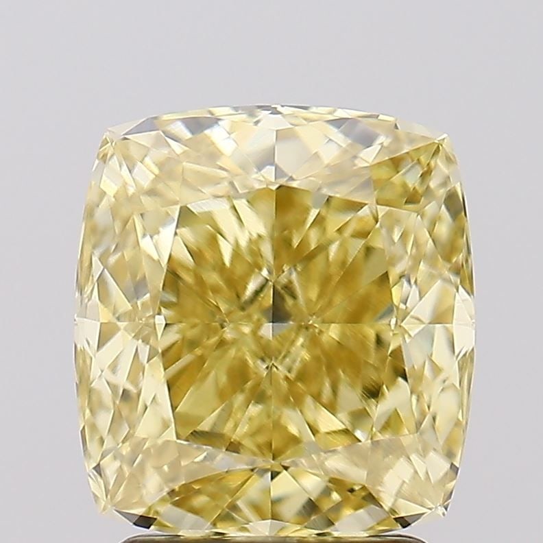 Loose Diamond - CUSHION MODIFIED 2.59ct Fancy Intense Yellow VVS2: Loose Diamond - CUSHION MODIFIED 2.59ct Fancy Intense Yellow VVS2 Source: This is a real non-mined Diamond that has been grown in a lab Shape: CUSHION MODIFIED Carats: 2.59 Color: Fancy Intense Yellow