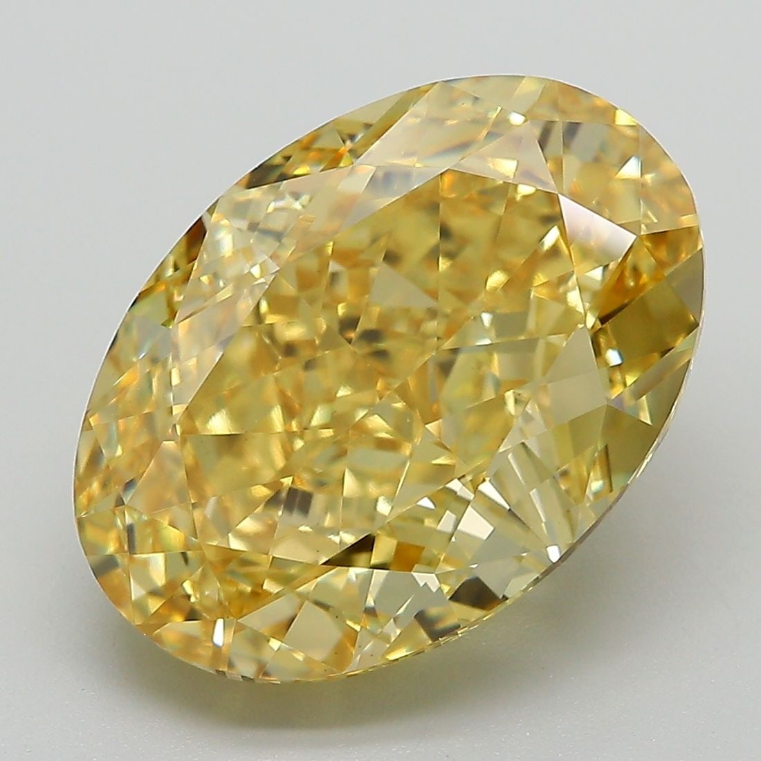 Loose Diamond - OVAL 8.36ct Fancy Vivid Yellow VS1: Loose Diamond - OVAL 8.36ct Fancy Vivid Yellow VS1 Source: This is a real non-mined Diamond that has been grown in a lab Shape: OVAL Carats: 8.36 Color: Fancy Vivid Yellow Certification: IGI Video: