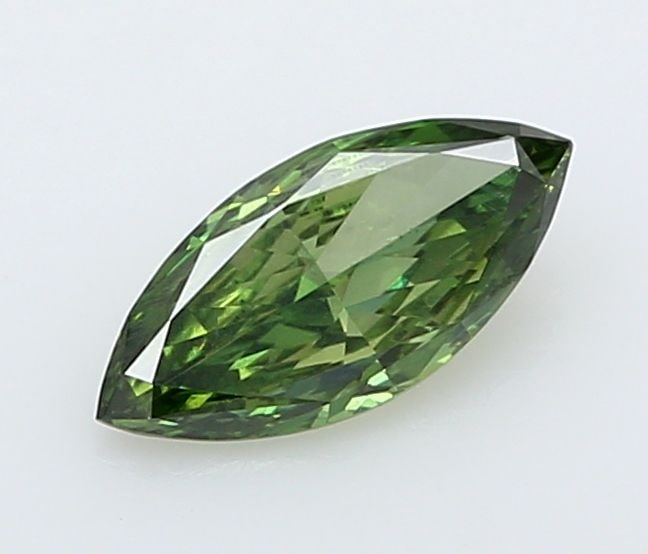 Loose Diamond - MARQUISE 0.27ct Fancy Vivid Green VVS2: Loose Diamond - MARQUISE 0.27ct Fancy Vivid Green VVS2 Source: This is a real non-mined Diamond that has been grown in a lab Shape: MARQUISE Carats: 0.27 Color: Fancy Vivid Green Certification: IGI Vi