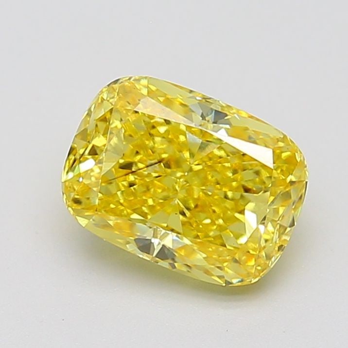 Loose Diamond - CUSHION BRILLIANT 2.02ct Fancy Vivid Yellow SI1: Loose Diamond - CUSHION BRILLIANT 2.02ct Fancy Vivid Yellow SI1 Source: This is a real non-mined Diamond that has been grown in a lab Shape: CUSHION BRILLIANT Carats: 2.02 Color: Fancy Vivid Yellow Ce
