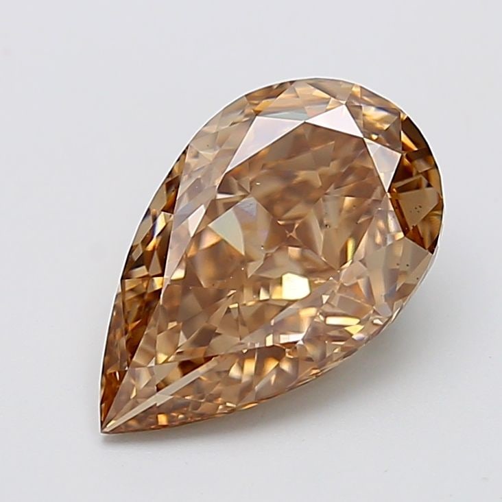 Loose Diamond - PEAR 4.52ct Fancy Light Brown VS2: Loose Diamond - PEAR 4.52ct Fancy Light Brown VS2 Source: This is a real non-mined Diamond that has been grown in a lab Shape: PEAR Carats: 4.52 Color: Fancy Light Brown Certification: IGI Video:
