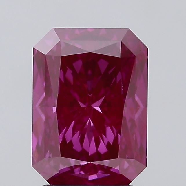 Loose Diamond - RADIANT 2.58ct Fancy Vivid Pink VS1: Loose Diamond - RADIANT 2.58ct Fancy Vivid Pink VS1 Source: This is a real non-mined Diamond that has been grown in a lab Shape: RADIANT Carats: 2.58 Color: Fancy Vivid Pink Certification: NONE Video: