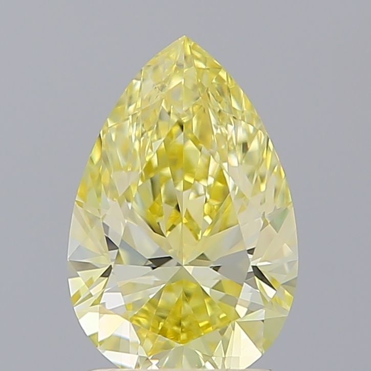 Loose Diamond - PEAR 1.57ct Fancy Intense Yellow VS1: Loose Diamond - PEAR 1.57ct Fancy Intense Yellow VS1 Source: This is a real non-mined Diamond that has been grown in a lab Shape: PEAR Carats: 1.57 Color: Fancy Intense Yellow Certification: IGI Video