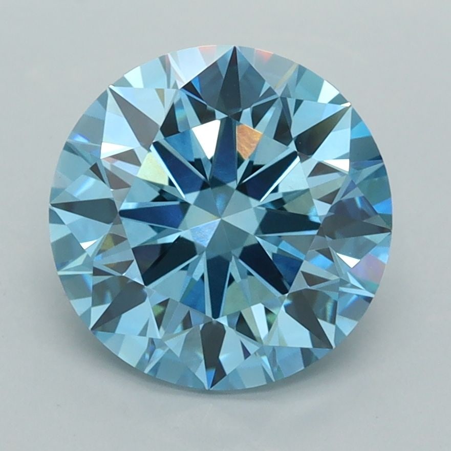 Ideal Loose Diamond - ROUND 3.02ct Fancy Vivid Blue VVS2: Ideal Loose Diamond - ROUND 3.02ct Fancy Vivid Blue VVS2 Source: This is a real non-mined Diamond that has been grown in a lab Shape: ROUND Carats: 3.02 Color: Fancy Vivid Blue Certification: IGI Vide