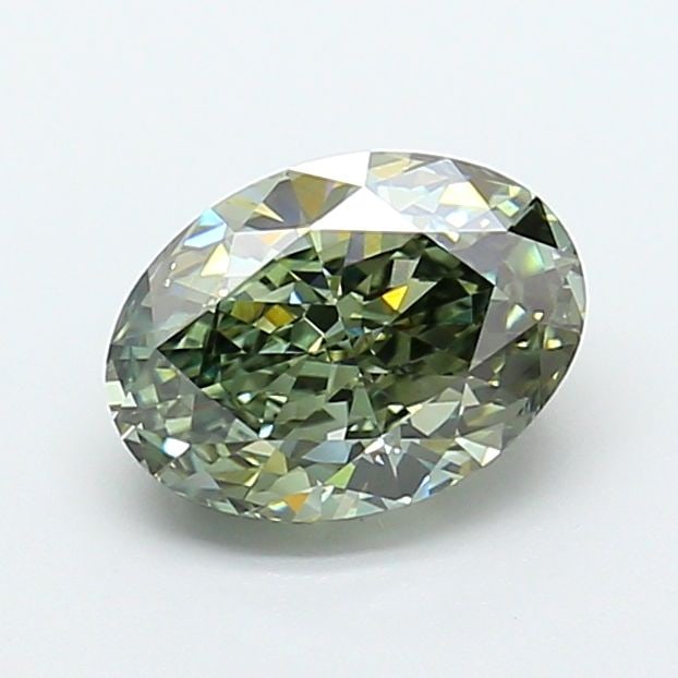 Loose Diamond - OVAL 2.02ct Fancy Vivid Green VVS2: Loose Diamond - OVAL 2.02ct Fancy Vivid Green VVS2 Source: This is a real non-mined Diamond that has been grown in a lab Shape: OVAL Carats: 2.02 Color: Fancy Vivid Green Certification: IGI Video: