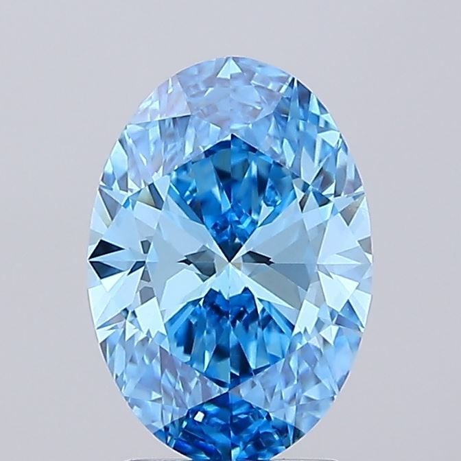 Loose Diamond - OVAL 2.02ct Fancy Vivid Blue VVS2: Loose Diamond - OVAL 2.02ct Fancy Vivid Blue VVS2 Source: This is a real non-mined Diamond that has been grown in a lab Shape: OVAL Carats: 2.02 Color: Fancy Vivid Blue Certification: IGI Video: