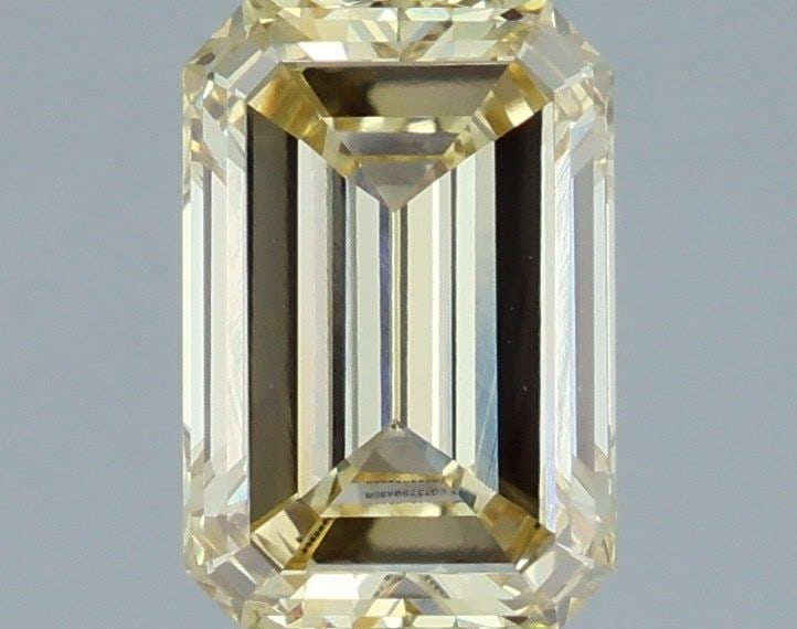 Loose Diamond - EMERALD 1.3ct Fancy Light Yellow VVS2: Loose Diamond - EMERALD 1.3ct Fancy Light Yellow VVS2 Source: This is a real non-mined Diamond that has been grown in a lab Shape: EMERALD Carats: 1.3 Color: Fancy Light Yellow Certification: IGI Vide