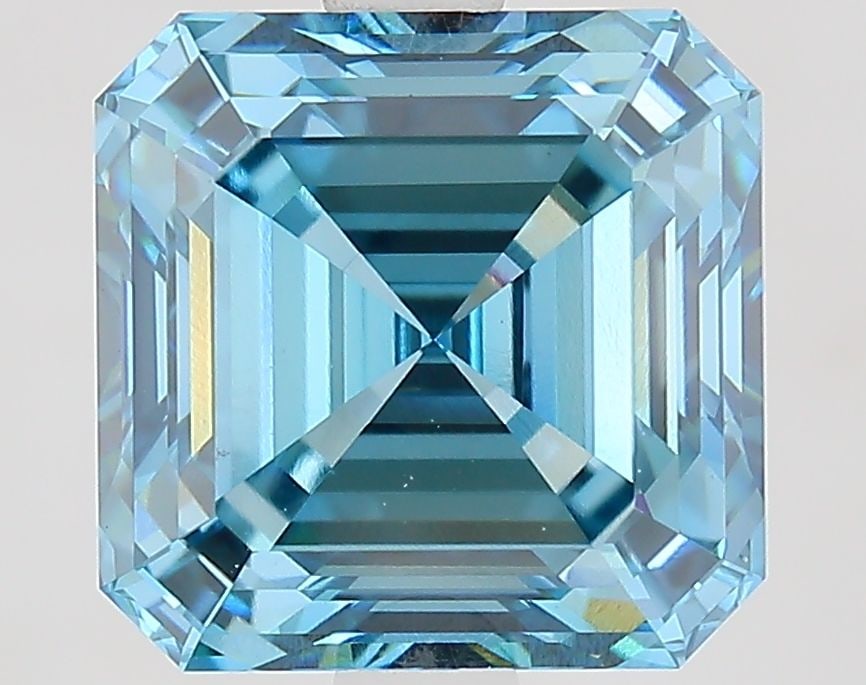 Loose Diamond - ASSCHER 3.1ct Fancy Vivid Blue VS1: Loose Diamond - ASSCHER 3.1ct Fancy Vivid Blue VS1 Source: This is a real non-mined Diamond that has been grown in a lab Shape: ASSCHER Carats: 3.1 Color: Fancy Vivid Blue Certification: IGI Video: