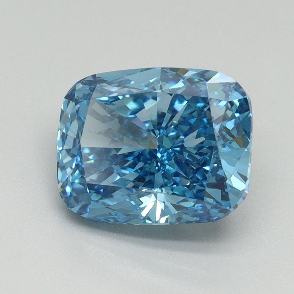 Loose Diamond - CUSHION MODIFIED 3.08ct Fancy Vivid Blue VS1: Loose Diamond - CUSHION MODIFIED 3.08ct Fancy Vivid Blue VS1 Source: This is a real non-mined Diamond that has been grown in a lab Shape: CUSHION MODIFIED Carats: 3.08 Color: Fancy Vivid Blue Certific