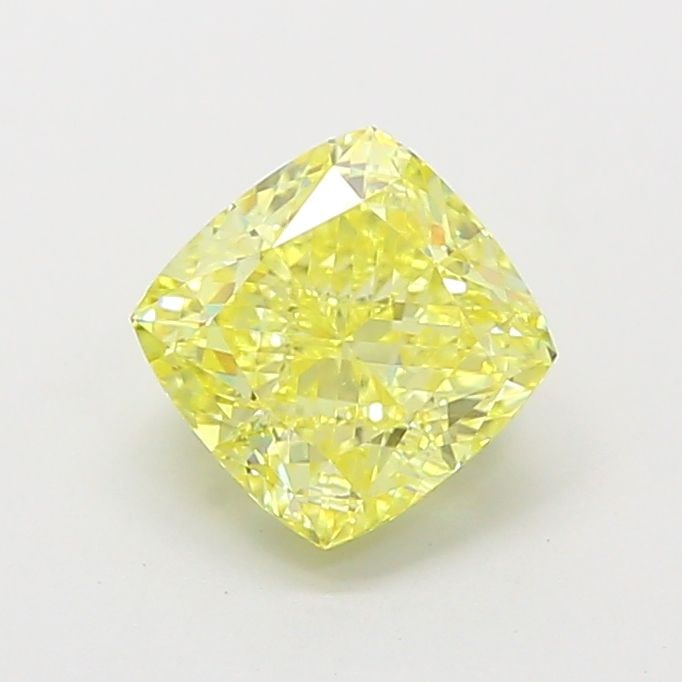 Loose Diamond - CUSHION MODIFIED 2.07ct Fancy Intense Yellow VVS2: Loose Diamond - CUSHION MODIFIED 2.07ct Fancy Intense Yellow VVS2 Source: This is a real non-mined Diamond that has been grown in a lab Shape: CUSHION MODIFIED Carats: 2.07 Color: Fancy Intense