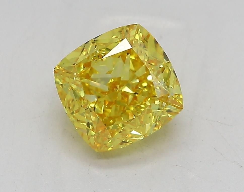 Loose Diamond - CUSHION MODIFIED 1.51ct Fancy Vivid Yellow VVS2: Loose Diamond - CUSHION MODIFIED 1.51ct Fancy Vivid Yellow VVS2 Source: This is a real non-mined Diamond that has been grown in a lab Shape: CUSHION MODIFIED Carats: 1.51 Color: Fancy Vivid Yellow Cer