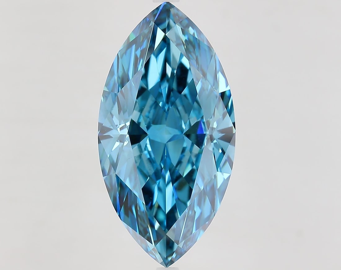 Loose Diamond - MARQUISE 10.03ct Fancy Vivid Blue VVS2: Loose Diamond - MARQUISE 10.03ct Fancy Vivid Blue VVS2 Source: This is a real non-mined Diamond that has been grown in a lab Shape: MARQUISE Carats: 10.03 Color: Fancy Vivid Blue Certification: IGI Vi