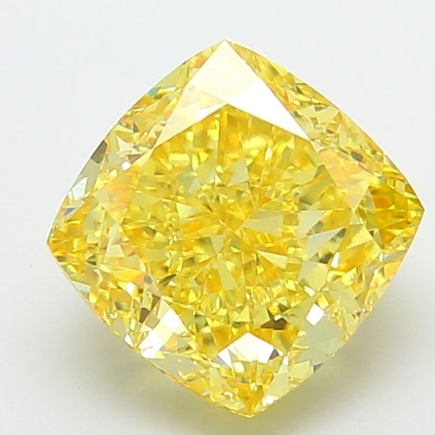 Loose Diamond - CUSHION MODIFIED 5.08ct Fancy Vivid Yellow VVS2: Loose Diamond - CUSHION MODIFIED 5.08ct Fancy Vivid Yellow VVS2 Source: This is a real non-mined Diamond that has been grown in a lab Shape: CUSHION MODIFIED Carats: 5.08 Color: Fancy Vivid Yellow Cer