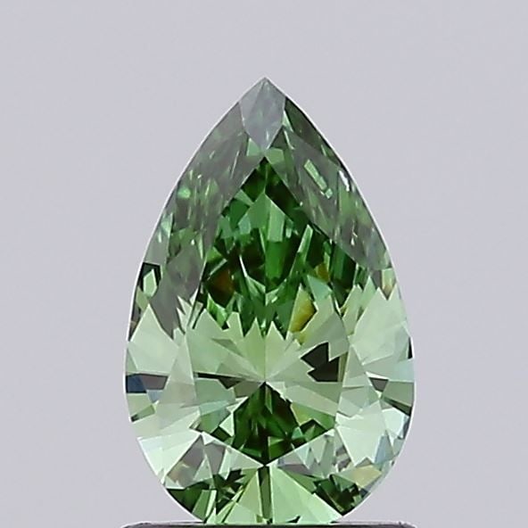 Loose Diamond - PEAR 0.95ct Fancy Vivid Green VVS2: Loose Diamond - PEAR 0.95ct Fancy Vivid Green VVS2 Source: This is a real non-mined Diamond that has been grown in a lab Shape: PEAR Carats: 0.95 Color: Fancy Vivid Green Certification: IGI Video: