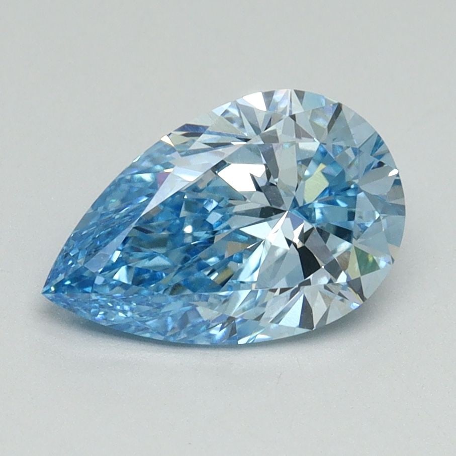 Loose Diamond - PEAR 1.51ct Fancy Vivid Blue VS1: Loose Diamond - PEAR 1.51ct Fancy Vivid Blue VS1 Source: This is a real non-mined Diamond that has been grown in a lab Shape: PEAR Carats: 1.51 Color: Fancy Vivid Blue Certification: IGI Video: