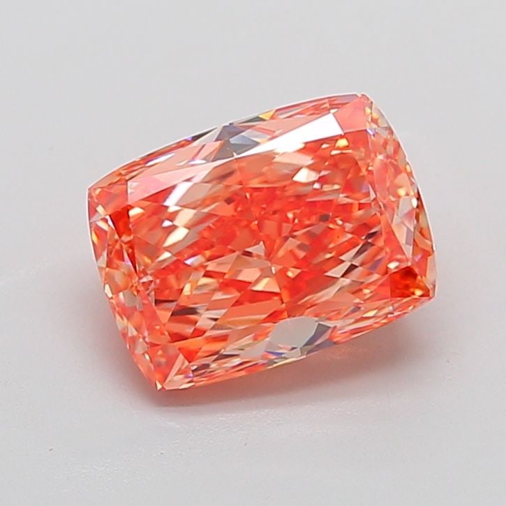 Loose Diamond - CUSHION MODIFIED 4.57ct Fancy Vivid Pinkish Orange VS1: Loose Diamond - CUSHION MODIFIED 4.57ct Fancy Vivid Pinkish Orange VS1 Source: This is a real non-mined Diamond that has been grown in a lab Shape: CUSHION MODIFIED Carats: 4.57 Color: Fancy Vivid Pin
