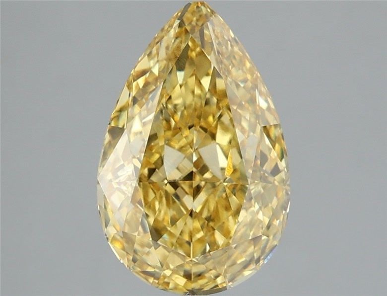 Loose Diamond - PEAR 3.07ct Fancy Vivid Yellow VS1: Loose Diamond - PEAR 3.07ct Fancy Vivid Yellow VS1 Source: This is a real non-mined Diamond that has been grown in a lab Shape: PEAR Carats: 3.07 Color: Fancy Vivid Yellow Certification: IGI Video: