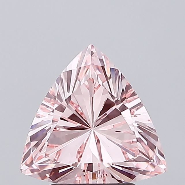 Loose Diamond - TRIANGULAR 2.18ct Fancy Vivid Pink VS1: Loose Diamond - TRIANGULAR 2.18ct Fancy Vivid Pink VS1 Source: This is a real non-mined Diamond that has been grown in a lab Shape: TRIANGULAR Carats: 2.18 Color: Fancy Vivid Pink Certification: IGI V