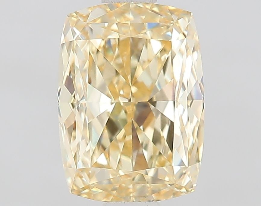 Loose Diamond - CUSHION MODIFIED 1.58ct Fancy Intense Yellow VVS2: Loose Diamond - CUSHION MODIFIED 1.58ct Fancy Intense Yellow VVS2 Source: This is a real non-mined Diamond that has been grown in a lab Shape: CUSHION MODIFIED Carats: 1.58 Color: Fancy Intense Yellow
