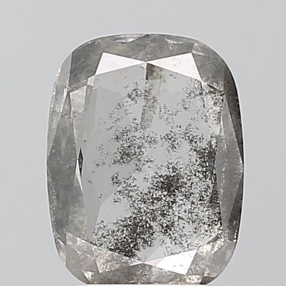 Loose Diamond - CUSHION BRILLIANT 1.66ct Salt and Pepper I2: Loose Diamond - CUSHION BRILLIANT 1.66ct Salt and Pepper I2 Source: This is a real non-mined Diamond that has been grown in a lab Shape: CUSHION BRILLIANT Carats: 1.66 Color: Salt and Pepper Certifica