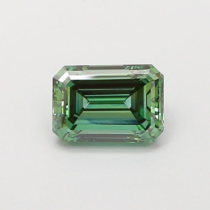 Loose Diamond - EMERALD 1.3ct Fancy Vivid Green VS1: Loose Diamond - EMERALD 1.3ct Fancy Vivid Green VS1 Source: This is a real non-mined Diamond that has been grown in a lab Shape: EMERALD Carats: 1.3 Color: Fancy Vivid Green Certification: IGI Video: